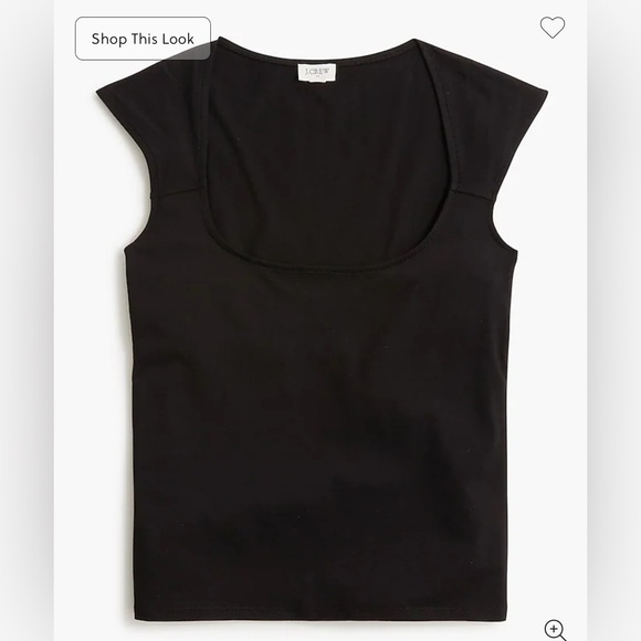 J crew Cap-sleeve stretch cotton-blend squareneck tank top - Picture 2 of 2